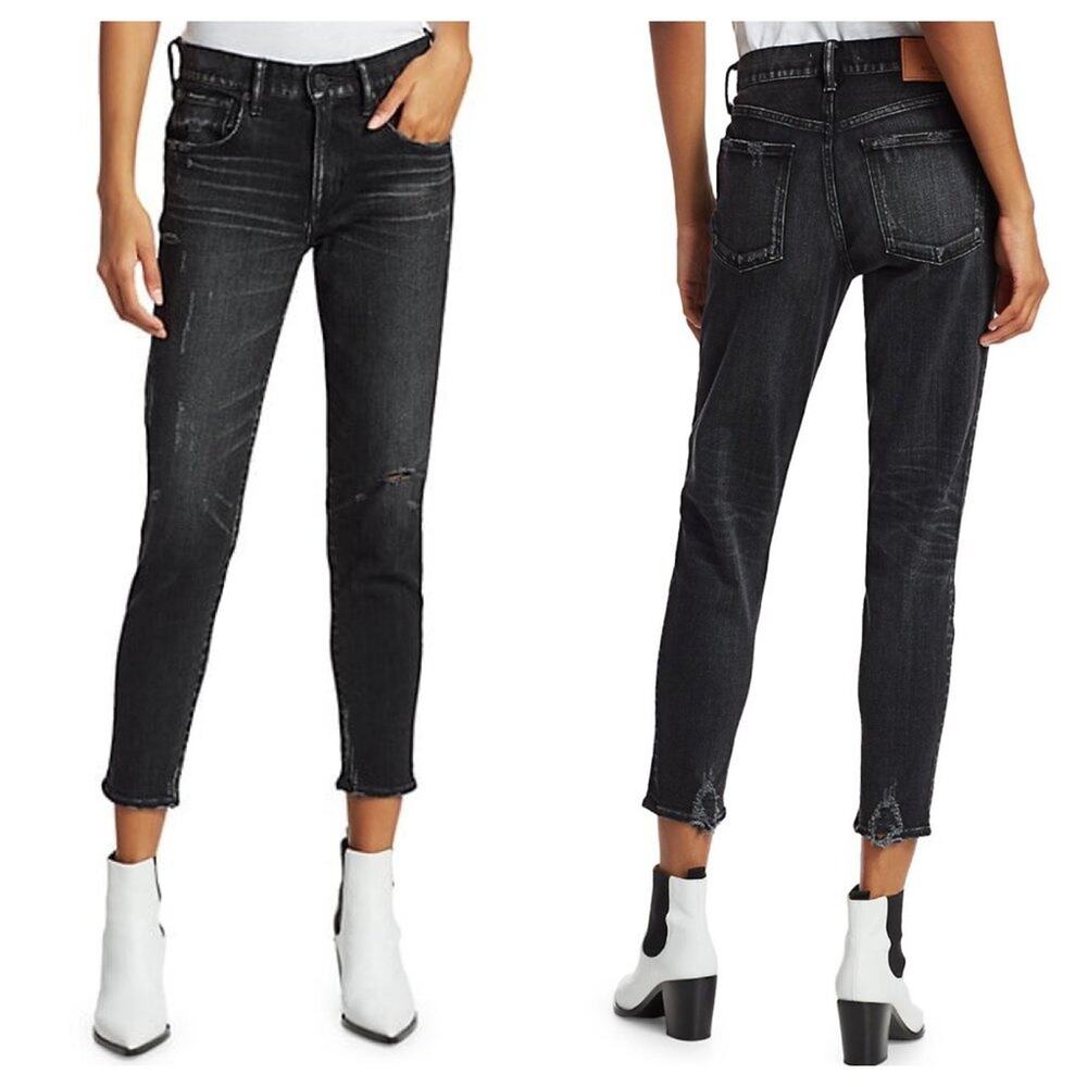 Moussy Velma Black Distressed Slim Jeans